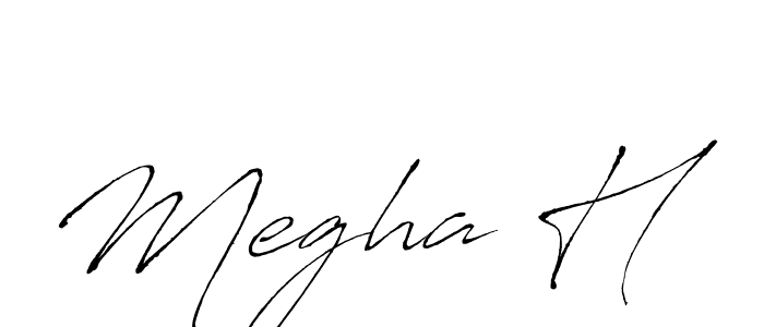 Create a beautiful signature design for name Megha H. With this signature (Antro_Vectra) fonts, you can make a handwritten signature for free. Megha H signature style 6 images and pictures png