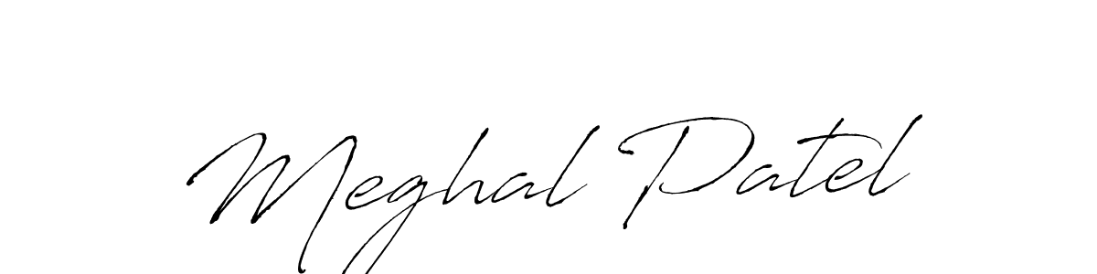 Make a beautiful signature design for name Meghal Patel. With this signature (Antro_Vectra) style, you can create a handwritten signature for free. Meghal Patel signature style 6 images and pictures png