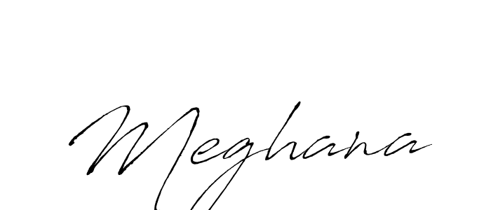 Make a beautiful signature design for name Meghana. With this signature (Antro_Vectra) style, you can create a handwritten signature for free. Meghana signature style 6 images and pictures png