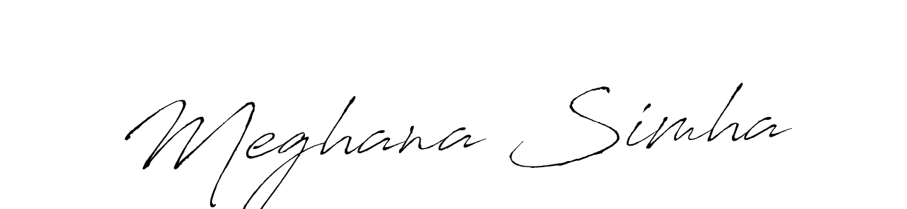 Design your own signature with our free online signature maker. With this signature software, you can create a handwritten (Antro_Vectra) signature for name Meghana Simha. Meghana Simha signature style 6 images and pictures png