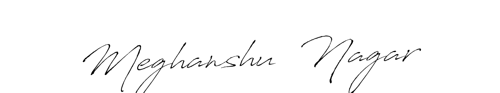 Similarly Antro_Vectra is the best handwritten signature design. Signature creator online .You can use it as an online autograph creator for name Meghanshu  Nagar. Meghanshu  Nagar signature style 6 images and pictures png