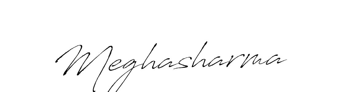 How to make Meghasharma signature? Antro_Vectra is a professional autograph style. Create handwritten signature for Meghasharma name. Meghasharma signature style 6 images and pictures png