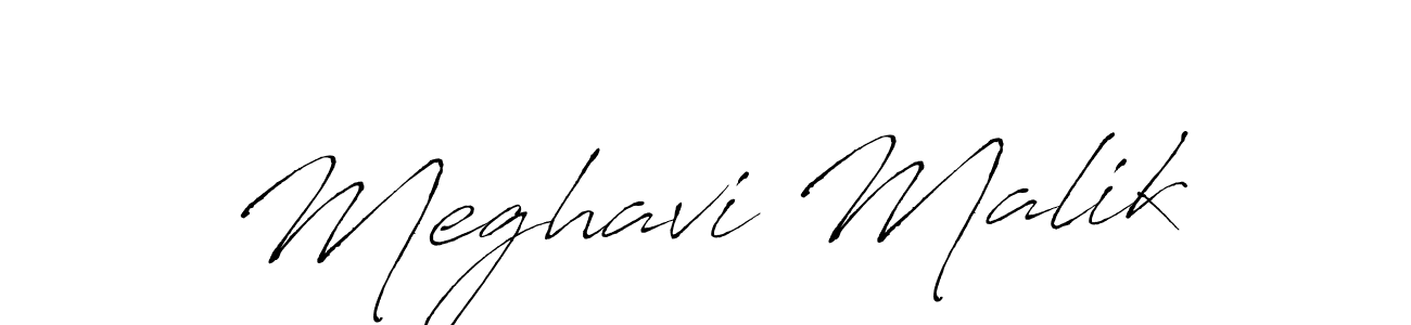Antro_Vectra is a professional signature style that is perfect for those who want to add a touch of class to their signature. It is also a great choice for those who want to make their signature more unique. Get Meghavi Malik name to fancy signature for free. Meghavi Malik signature style 6 images and pictures png