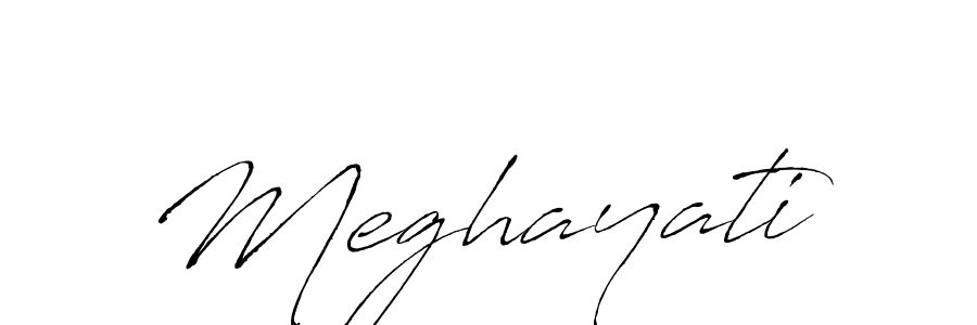 Use a signature maker to create a handwritten signature online. With this signature software, you can design (Antro_Vectra) your own signature for name Meghayati. Meghayati signature style 6 images and pictures png