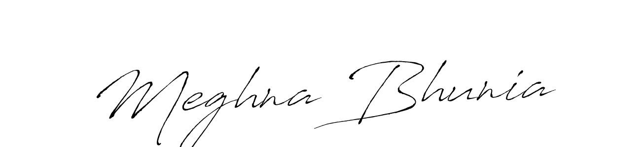Make a beautiful signature design for name Meghna Bhunia. With this signature (Antro_Vectra) style, you can create a handwritten signature for free. Meghna Bhunia signature style 6 images and pictures png