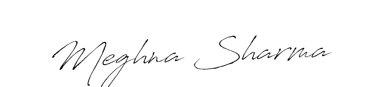 The best way (Antro_Vectra) to make a short signature is to pick only two or three words in your name. The name Meghna Sharma include a total of six letters. For converting this name. Meghna Sharma signature style 6 images and pictures png