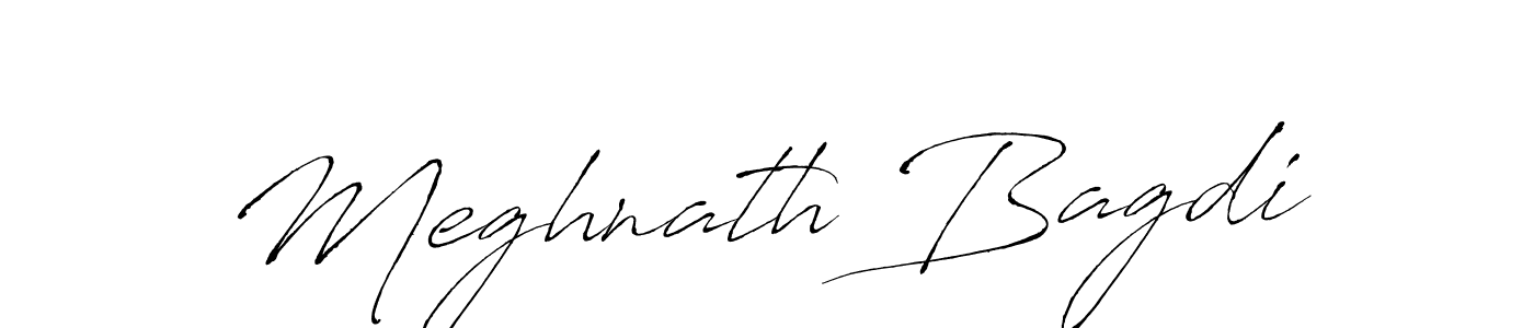 How to make Meghnath Bagdi name signature. Use Antro_Vectra style for creating short signs online. This is the latest handwritten sign. Meghnath Bagdi signature style 6 images and pictures png