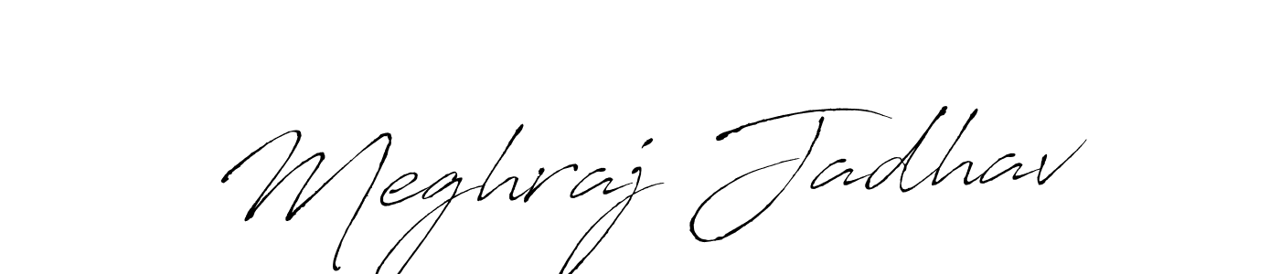 How to make Meghraj Jadhav name signature. Use Antro_Vectra style for creating short signs online. This is the latest handwritten sign. Meghraj Jadhav signature style 6 images and pictures png