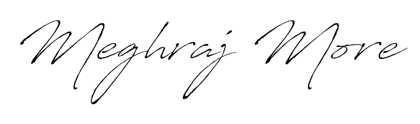 How to make Meghraj More name signature. Use Antro_Vectra style for creating short signs online. This is the latest handwritten sign. Meghraj More signature style 6 images and pictures png