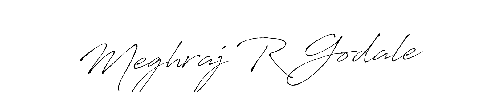 The best way (Antro_Vectra) to make a short signature is to pick only two or three words in your name. The name Meghraj R Godale include a total of six letters. For converting this name. Meghraj R Godale signature style 6 images and pictures png