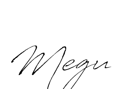 Make a beautiful signature design for name Megu. With this signature (Antro_Vectra) style, you can create a handwritten signature for free. Megu signature style 6 images and pictures png