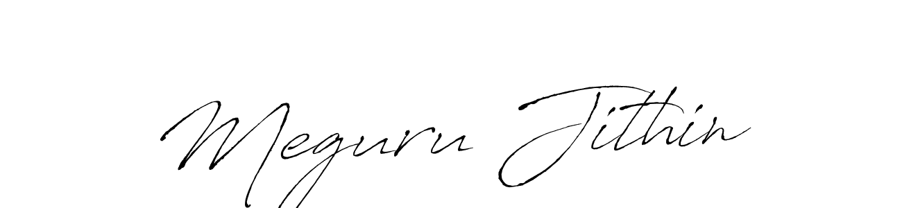 Create a beautiful signature design for name Meguru Jithin. With this signature (Antro_Vectra) fonts, you can make a handwritten signature for free. Meguru Jithin signature style 6 images and pictures png