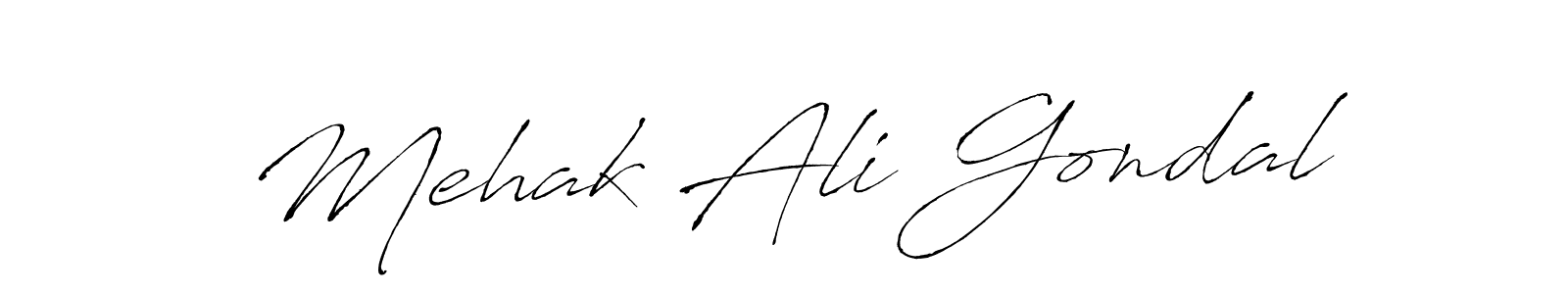 Make a beautiful signature design for name Mehak Ali Gondal. With this signature (Antro_Vectra) style, you can create a handwritten signature for free. Mehak Ali Gondal signature style 6 images and pictures png