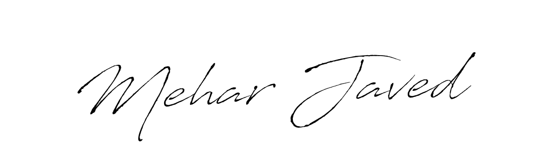 Use a signature maker to create a handwritten signature online. With this signature software, you can design (Antro_Vectra) your own signature for name Mehar Javed. Mehar Javed signature style 6 images and pictures png