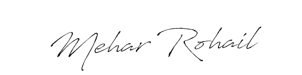 How to make Mehar Rohail name signature. Use Antro_Vectra style for creating short signs online. This is the latest handwritten sign. Mehar Rohail signature style 6 images and pictures png