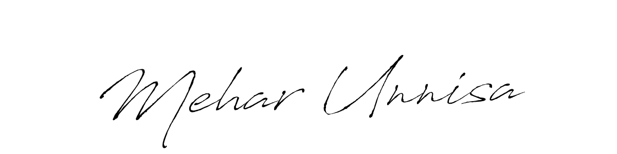 Mehar Unnisa stylish signature style. Best Handwritten Sign (Antro_Vectra) for my name. Handwritten Signature Collection Ideas for my name Mehar Unnisa. Mehar Unnisa signature style 6 images and pictures png