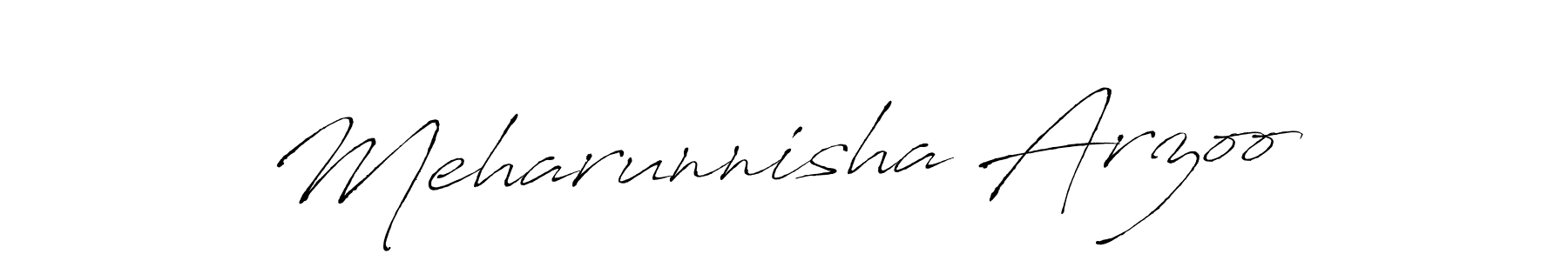 Design your own signature with our free online signature maker. With this signature software, you can create a handwritten (Antro_Vectra) signature for name Meharunnisha Arzoo. Meharunnisha Arzoo signature style 6 images and pictures png