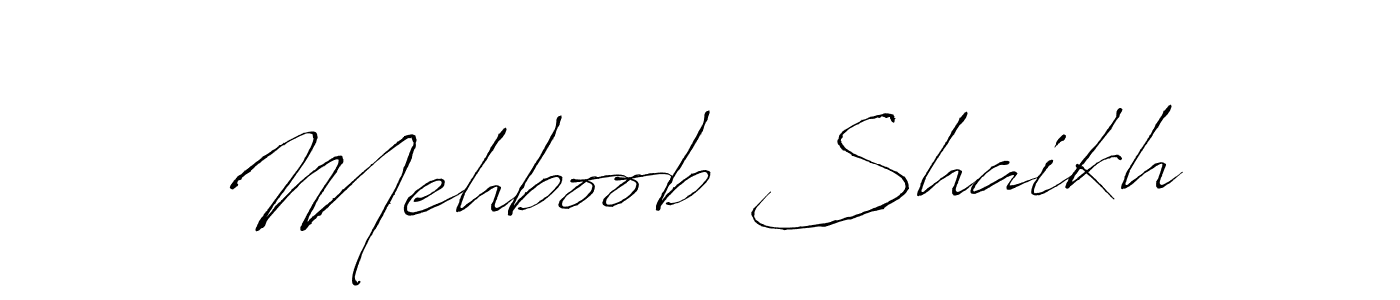 Make a beautiful signature design for name Mehboob Shaikh. With this signature (Antro_Vectra) style, you can create a handwritten signature for free. Mehboob Shaikh signature style 6 images and pictures png