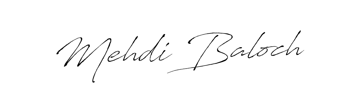 How to make Mehdi Baloch name signature. Use Antro_Vectra style for creating short signs online. This is the latest handwritten sign. Mehdi Baloch signature style 6 images and pictures png