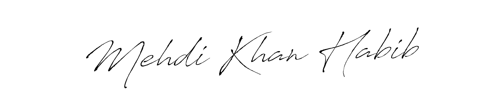 It looks lik you need a new signature style for name Mehdi Khan Habib. Design unique handwritten (Antro_Vectra) signature with our free signature maker in just a few clicks. Mehdi Khan Habib signature style 6 images and pictures png