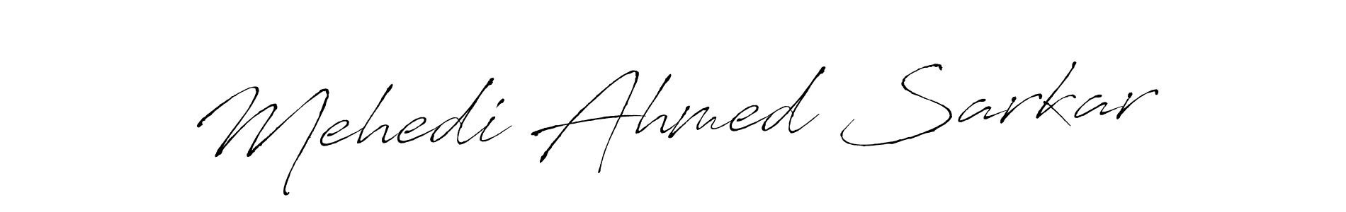 How to make Mehedi Ahmed Sarkar name signature. Use Antro_Vectra style for creating short signs online. This is the latest handwritten sign. Mehedi Ahmed Sarkar signature style 6 images and pictures png
