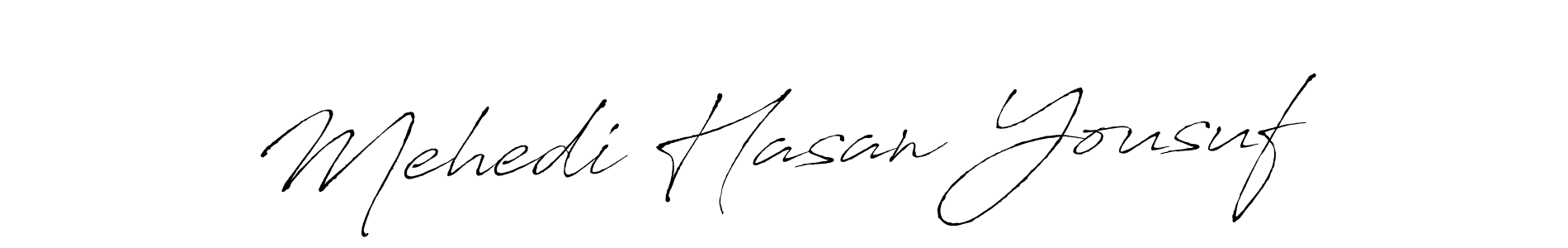 Create a beautiful signature design for name Mehedi Hasan Yousuf. With this signature (Antro_Vectra) fonts, you can make a handwritten signature for free. Mehedi Hasan Yousuf signature style 6 images and pictures png