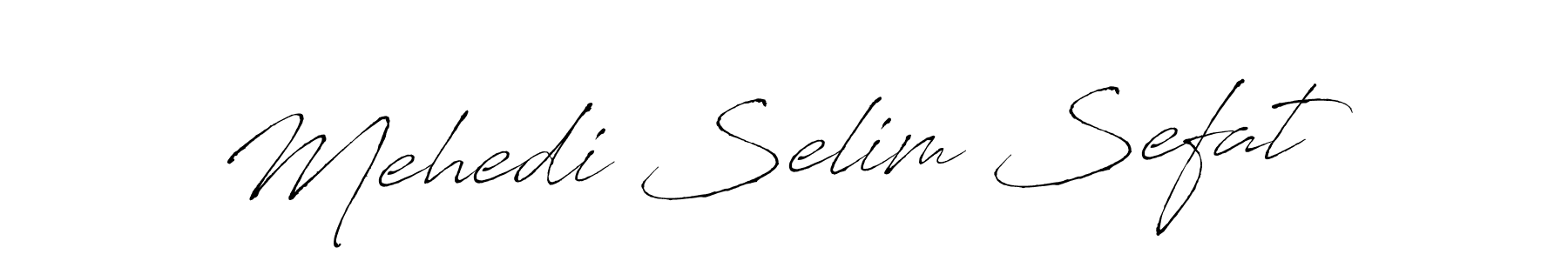 The best way (Antro_Vectra) to make a short signature is to pick only two or three words in your name. The name Mehedi Selim Sefat include a total of six letters. For converting this name. Mehedi Selim Sefat signature style 6 images and pictures png