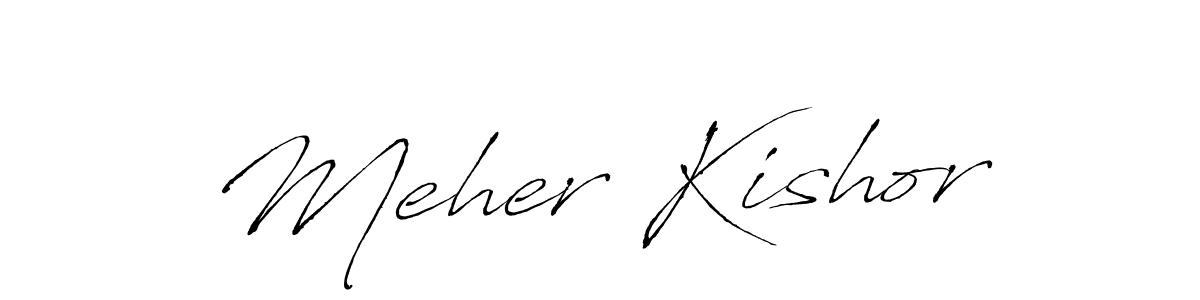 How to make Meher Kishor name signature. Use Antro_Vectra style for creating short signs online. This is the latest handwritten sign. Meher Kishor signature style 6 images and pictures png