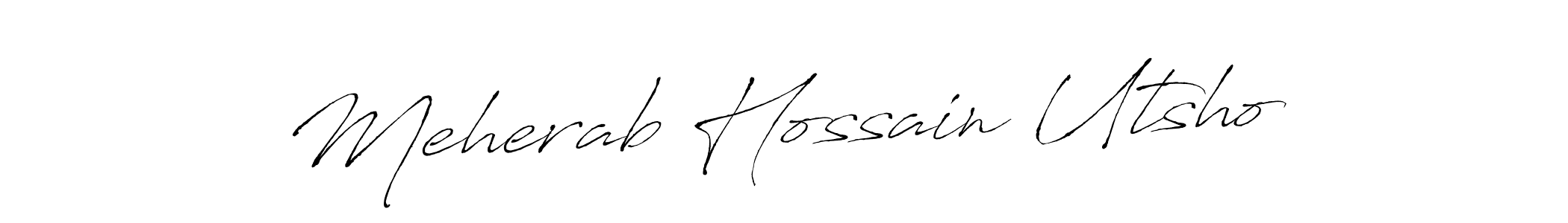 How to make Meherab Hossain Utsho signature? Antro_Vectra is a professional autograph style. Create handwritten signature for Meherab Hossain Utsho name. Meherab Hossain Utsho signature style 6 images and pictures png