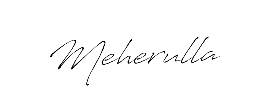 Design your own signature with our free online signature maker. With this signature software, you can create a handwritten (Antro_Vectra) signature for name Meherulla. Meherulla signature style 6 images and pictures png