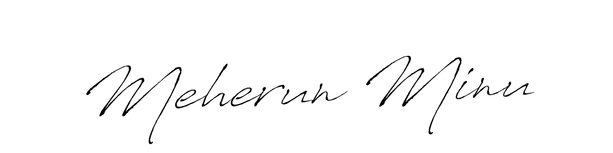 Design your own signature with our free online signature maker. With this signature software, you can create a handwritten (Antro_Vectra) signature for name Meherun Minu. Meherun Minu signature style 6 images and pictures png