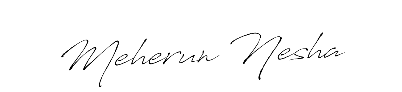 Make a beautiful signature design for name Meherun Nesha. With this signature (Antro_Vectra) style, you can create a handwritten signature for free. Meherun Nesha signature style 6 images and pictures png