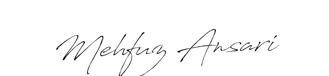 How to make Mehfuz Ansari name signature. Use Antro_Vectra style for creating short signs online. This is the latest handwritten sign. Mehfuz Ansari signature style 6 images and pictures png