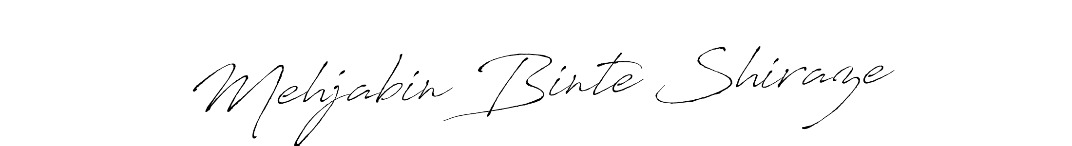 Make a beautiful signature design for name Mehjabin Binte Shiraze. With this signature (Antro_Vectra) style, you can create a handwritten signature for free. Mehjabin Binte Shiraze signature style 6 images and pictures png