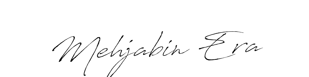 The best way (Antro_Vectra) to make a short signature is to pick only two or three words in your name. The name Mehjabin Era include a total of six letters. For converting this name. Mehjabin Era signature style 6 images and pictures png