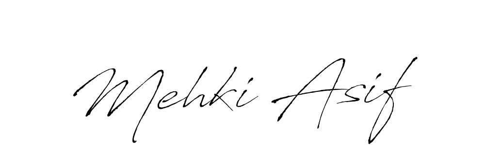 Mehki Asif stylish signature style. Best Handwritten Sign (Antro_Vectra) for my name. Handwritten Signature Collection Ideas for my name Mehki Asif. Mehki Asif signature style 6 images and pictures png