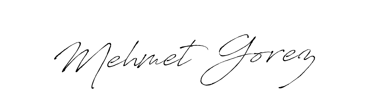 Make a beautiful signature design for name Mehmet Gorez. With this signature (Antro_Vectra) style, you can create a handwritten signature for free. Mehmet Gorez signature style 6 images and pictures png