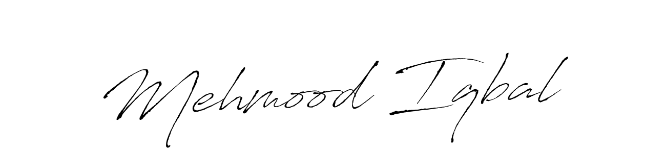 Create a beautiful signature design for name Mehmood Iqbal. With this signature (Antro_Vectra) fonts, you can make a handwritten signature for free. Mehmood Iqbal signature style 6 images and pictures png