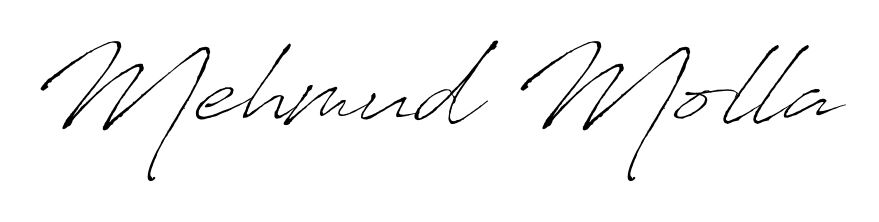 Stand out with a creative autograph for Mehmud Molla. The Antro_Vectra styling blends modern aesthetics with classic signature flourishes. Mehmud Molla signature style 6 images and pictures png