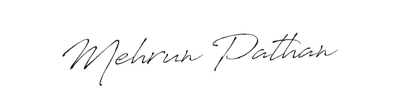 How to make Mehrun Pathan name signature. Use Antro_Vectra style for creating short signs online. This is the latest handwritten sign. Mehrun Pathan signature style 6 images and pictures png