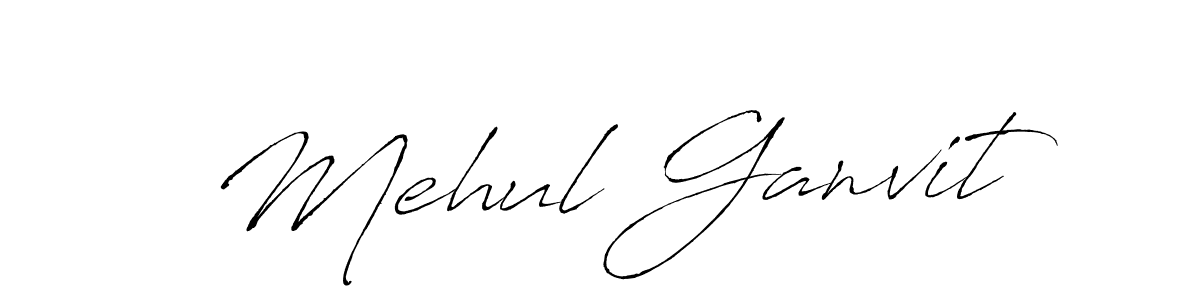 The best way (Antro_Vectra) to make a short signature is to pick only two or three words in your name. The name Mehul Ganvit include a total of six letters. For converting this name. Mehul Ganvit signature style 6 images and pictures png