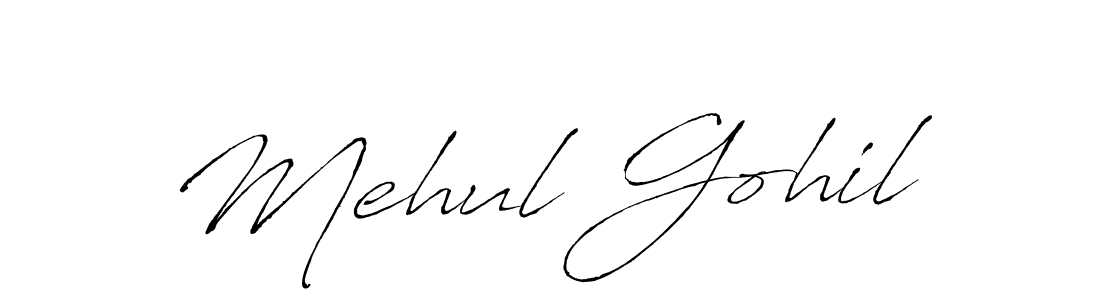 Mehul Gohil stylish signature style. Best Handwritten Sign (Antro_Vectra) for my name. Handwritten Signature Collection Ideas for my name Mehul Gohil. Mehul Gohil signature style 6 images and pictures png