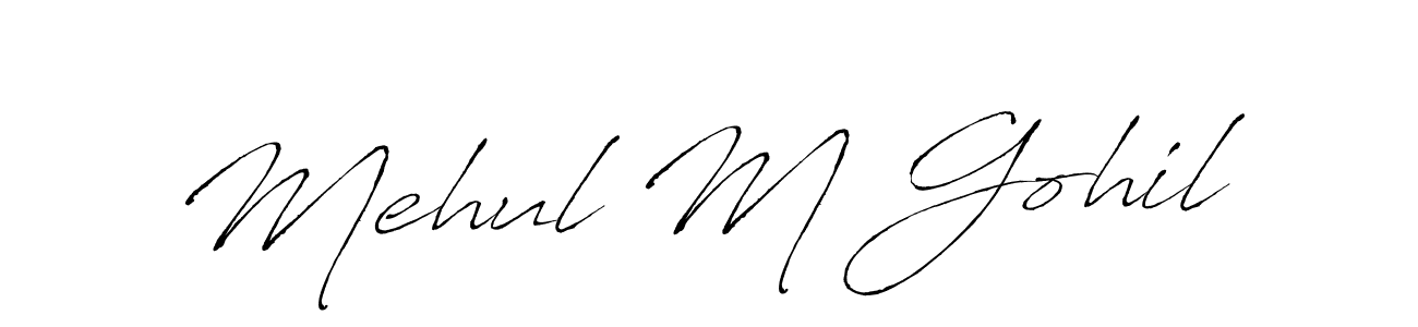 Antro_Vectra is a professional signature style that is perfect for those who want to add a touch of class to their signature. It is also a great choice for those who want to make their signature more unique. Get Mehul M Gohil name to fancy signature for free. Mehul M Gohil signature style 6 images and pictures png