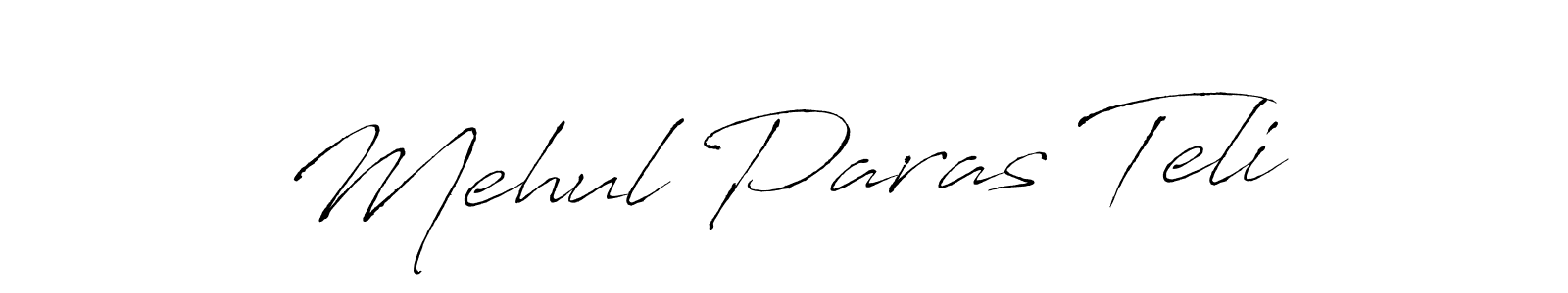Create a beautiful signature design for name Mehul Paras Teli. With this signature (Antro_Vectra) fonts, you can make a handwritten signature for free. Mehul Paras Teli signature style 6 images and pictures png