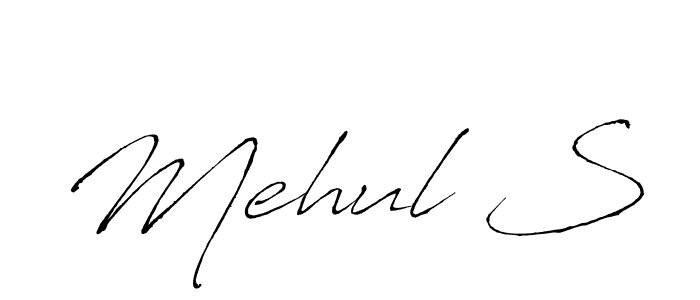 Make a beautiful signature design for name Mehul S. With this signature (Antro_Vectra) style, you can create a handwritten signature for free. Mehul S signature style 6 images and pictures png