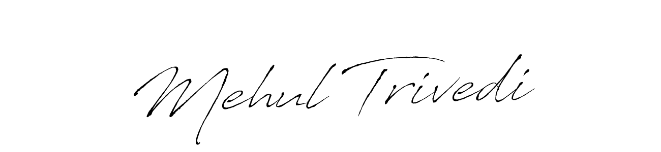 How to make Mehul Trivedi name signature. Use Antro_Vectra style for creating short signs online. This is the latest handwritten sign. Mehul Trivedi signature style 6 images and pictures png