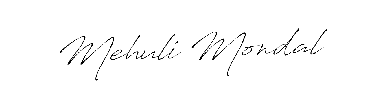 How to make Mehuli Mondal name signature. Use Antro_Vectra style for creating short signs online. This is the latest handwritten sign. Mehuli Mondal signature style 6 images and pictures png