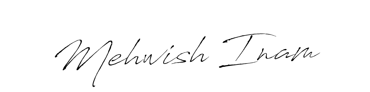 How to make Mehwish Inam name signature. Use Antro_Vectra style for creating short signs online. This is the latest handwritten sign. Mehwish Inam signature style 6 images and pictures png