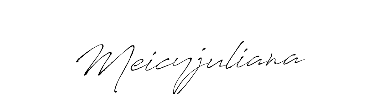 How to make Meicyjuliana name signature. Use Antro_Vectra style for creating short signs online. This is the latest handwritten sign. Meicyjuliana signature style 6 images and pictures png