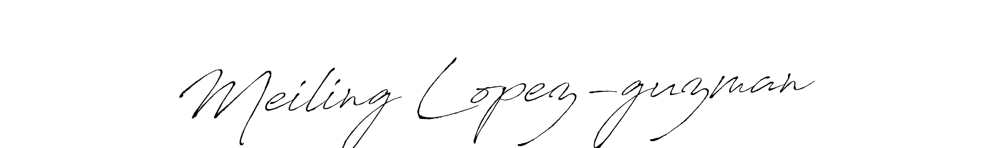 How to make Meiling Lopez-guzman name signature. Use Antro_Vectra style for creating short signs online. This is the latest handwritten sign. Meiling Lopez-guzman signature style 6 images and pictures png